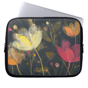 Housse Pour Ordinateur Portable Jardin de clair de lune sur le noir