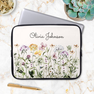 Housse Pour Ordinateur Portable Jardin de fleurs sauvages personnalisé