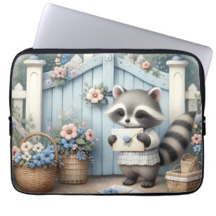 Housse Pour Ordinateur Portable Jardin de lettres du raton laveur pastel
