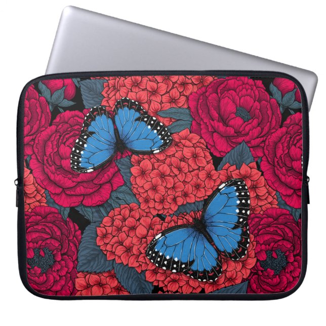 Housse Pour Ordinateur Portable Jardin de morpho bleu (Devant)