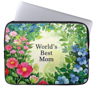 Housse Pour Ordinateur Portable Jardin des fleurs Meilleure maman du monde