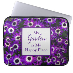Housse Pour Ordinateur Portable Jardin est mon joyeux endroit Floral de fleurs vio