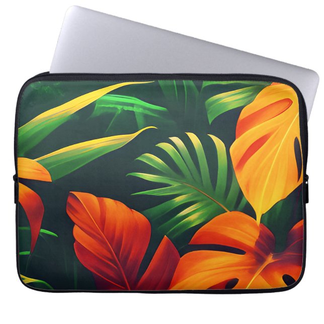 HOUSSE POUR ORDINATEUR PORTABLE JARDIN NATUREL FEUILLU FEUILLES (Devant)