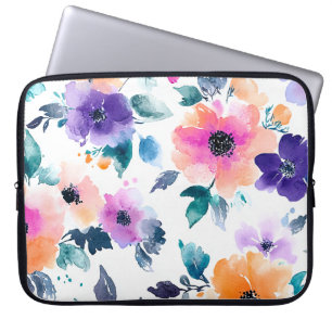 Housse Pour Ordinateur Portable Jardin printanier vintage floral aquarelle