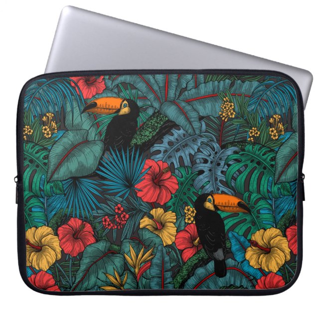 Housse Pour Ordinateur Portable Jardin toucan (Devant)