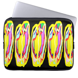 Housse Pour Ordinateur Portable Jaune Mellow coloré art abstrait style hippie