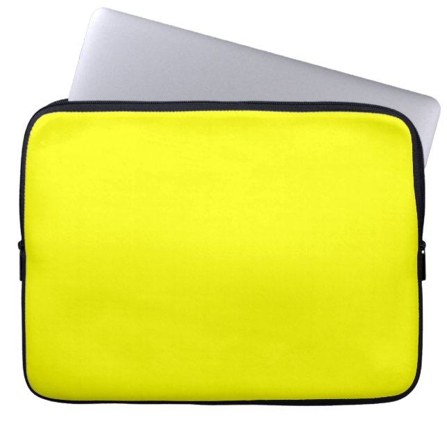 Housse Pour Ordinateur Portable Jaune Néon Couleur Unie (Devant)