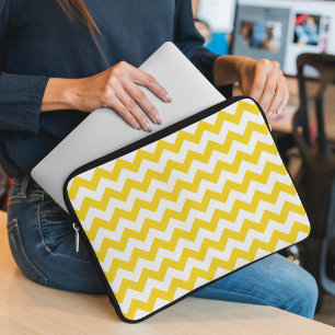 Housse Pour Ordinateur Portable Jaune Zigzag, Jaune Chevron, Motif géométrique