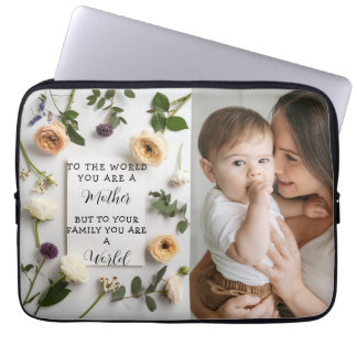 Housse Pour Ordinateur Portable Je aime ma mère Cadeau de fête des mères Floral