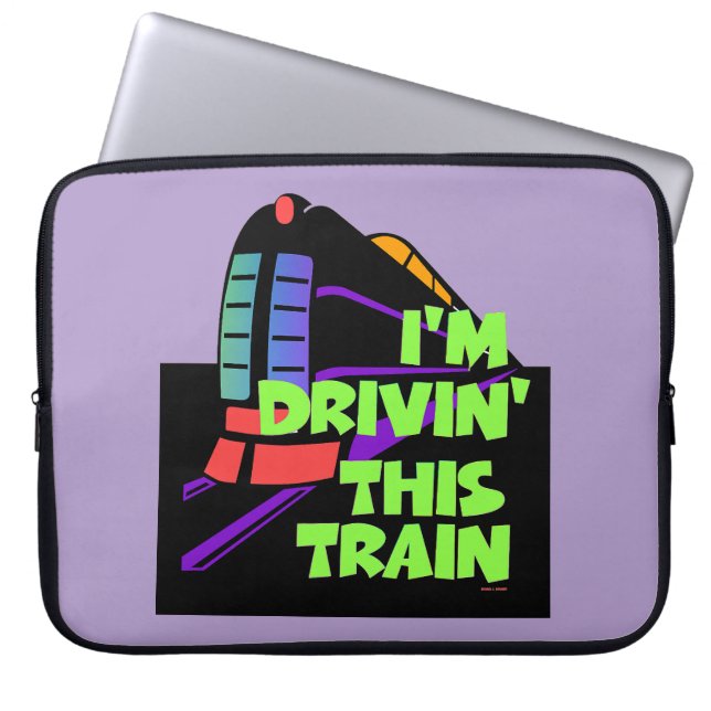 Housse Pour Ordinateur Portable Je conduis ce train Lavande  (Devant)