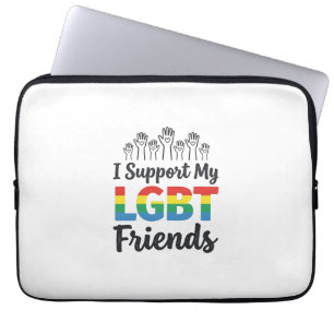 Housse Pour Ordinateur Portable Je soutiens mes amis LGBT vecteur de fierté arc-en