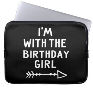 Housse Pour Ordinateur Portable Je suis avec la fille d'anniversaire heureux Hallo