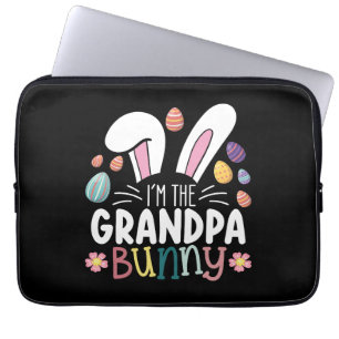 Housse Pour Ordinateur Portable Je suis le papy lapin Pâques tenue de famille