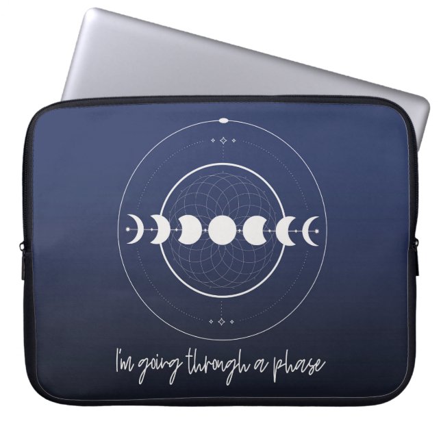 Housse Pour Ordinateur Portable Je traverse une phase (lune) (Devant)