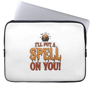 Housse Pour Ordinateur Portable Je vais mettre un sort sur toi Halloween Chaudron 