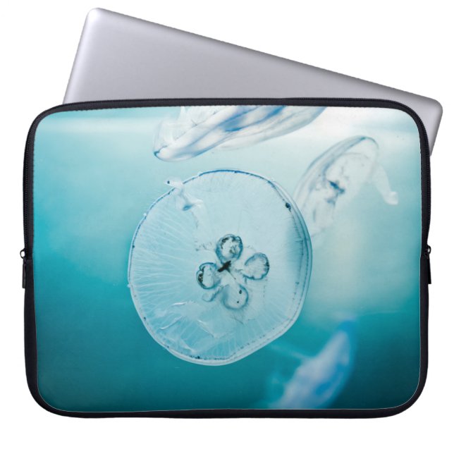 HOUSSE POUR ORDINATEUR PORTABLE JELLYFISHES SOUS L'EAU (Devant)