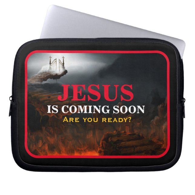 HOUSSE POUR ORDINATEUR PORTABLE JÉSUS ARRIVE BIENTÔT (Devant)