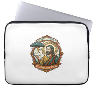 Housse Pour Ordinateur Portable Jésus contrarié Nuage de pluie sombre Foudre Météo