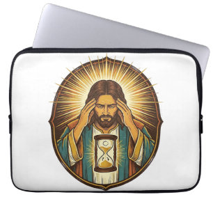 Housse Pour Ordinateur Portable Jésus impatient Chargement sablier Internet lent T