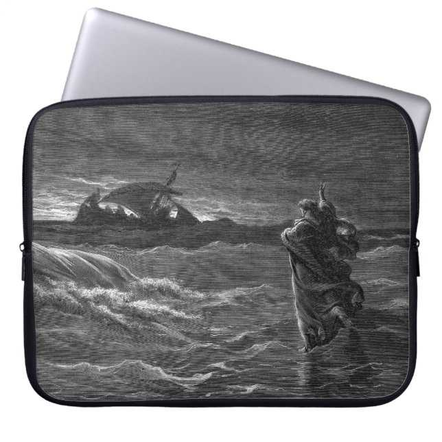 Housse Pour Ordinateur Portable Jésus marche sur l'eau (Devant)