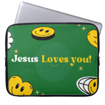 "Jésus t'aime" Smiley Vert Pour Chrétiens