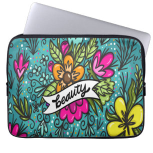 Housse Pour Ordinateur Portable Jeter Beauté de l'oreiller avec fleurs Impression 