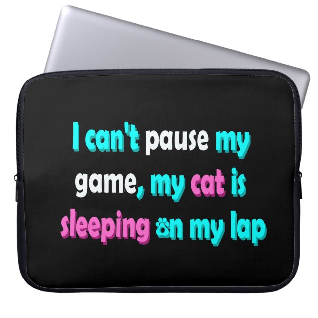 Housse Pour Ordinateur Portable Jeux de chat drôle (Devant)