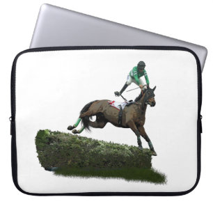 Housse Pour Ordinateur Portable Jockey Cheval De Saut En Manche Portable Vert