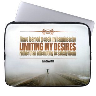 Housse Pour Ordinateur Portable John Stuart Mill Citation Inspirationnelle "Bonheu