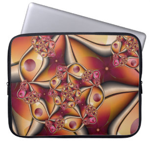 Housse Pour Ordinateur Portable Joie Colorée Abstrait Orange Rouge Fantaisie Fract