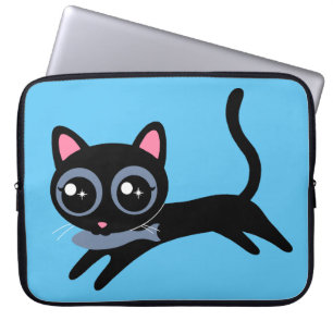 Housse Pour Ordinateur Portable Joli Chat Chaton avec Poisson Cadeau pour Filles