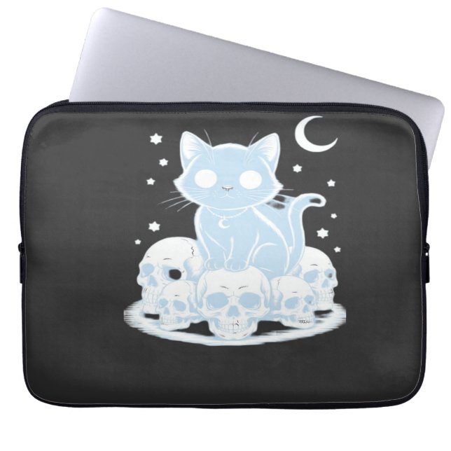 Housse Pour Ordinateur Portable Joli chaton d'Halloween Chat gothique Essenti (Devant)