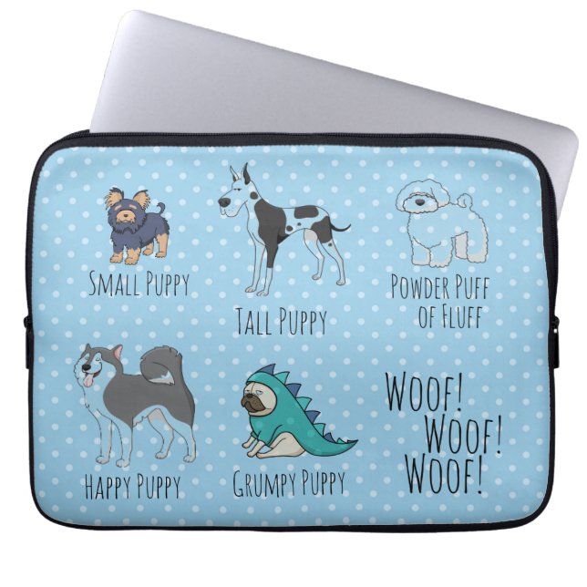 Housse Pour Ordinateur Portable Joli Chien Illustré Poem Dotty (Devant)