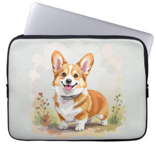 Housse Pour Ordinateur Portable Joli chien Pembroke Welsh Corgi rouge