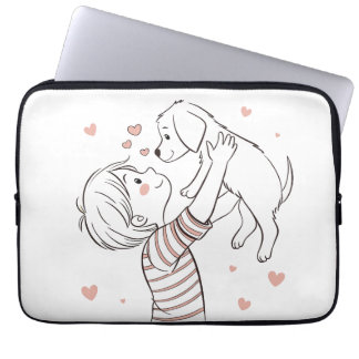 Housse Pour Ordinateur Portable Joli chiot avec un joli dessin pour enfant
