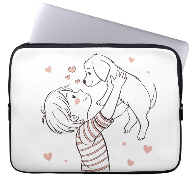 Housse Pour Ordinateur Portable Joli chiot avec un joli dessin pour enfant (Devant)