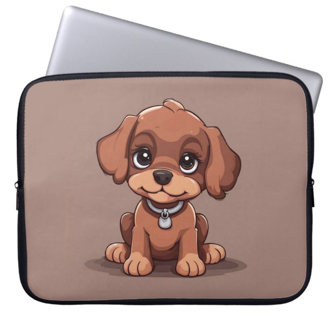 Housse Pour Ordinateur Portable Joli chiot brun (Devant)