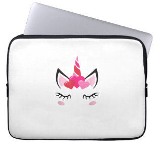 Housse Pour Ordinateur Portable Joli cœur d'amour Licorne T-shirt haut de la Saint