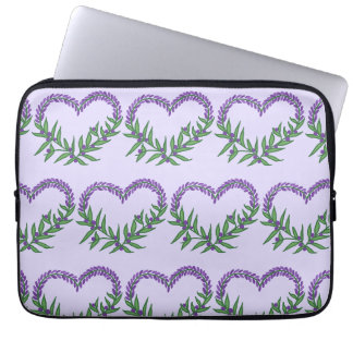 Housse Pour Ordinateur Portable Joli cœur floral lavande