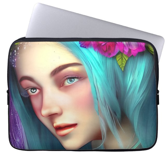 Housse Pour Ordinateur Portable Joli conte de fées bleu Ethereal Art (Devant)