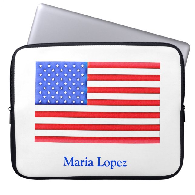 Housse Pour Ordinateur Portable Joli drapeau américain (Devant)