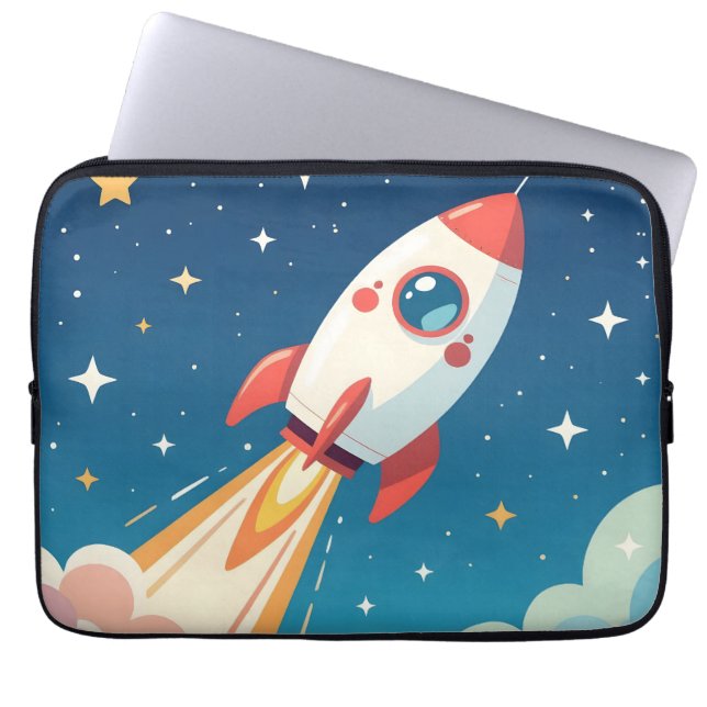 Housse Pour Ordinateur Portable Joli fusée spatiale qui décolle (Devant)