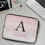 Housse Pour Ordinateur Portable Joli Monogramme rose Fille Ajouter Votre Nom   Ini<br><div class="desc">Un superbe monogramme rose brillant avec de l'espace pour votre nom et votre initiale qui va bien sur à peu près tout.</div>