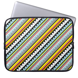 Housse Pour Ordinateur Portable Joli motif de bandes géométriques colorées