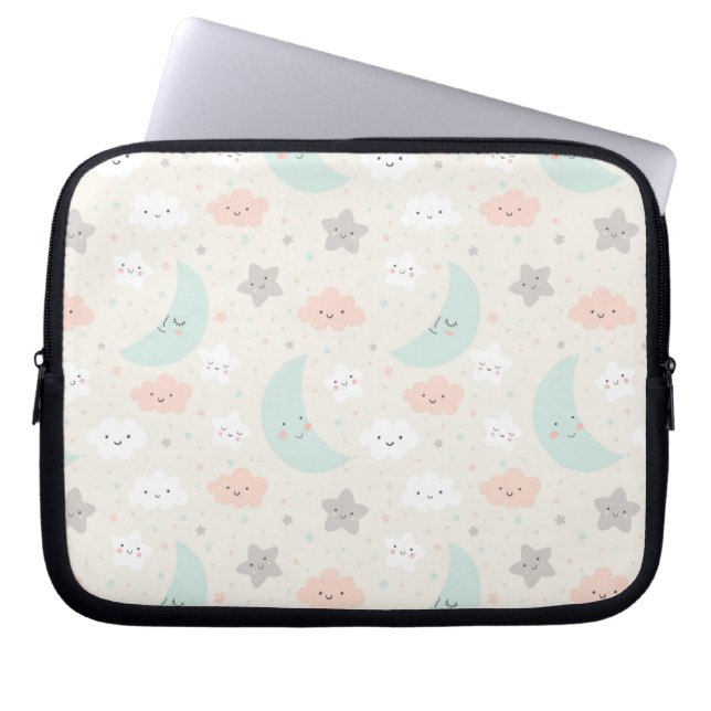 Housse Pour Ordinateur Portable Joli Motif Pastel Sky souriant (Devant)