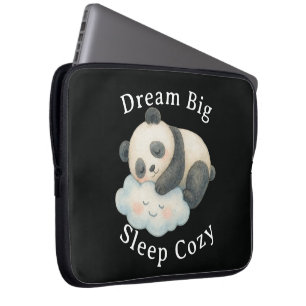 Housse Pour Ordinateur Portable Joli panda endormi sur un nuage à l'aquarelle