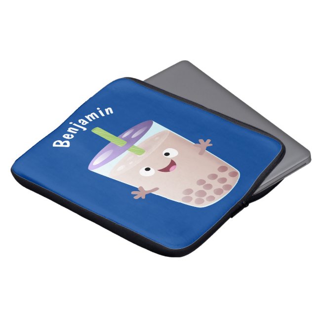 Housse Pour Ordinateur Portable Joli personnage de dessin animé boba thé bulle (Devant haut)