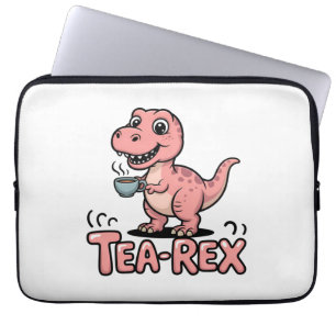 Housse Pour Ordinateur Portable Joli Tea-Rex Dinosaure Rose – Le Thé Arrive !
