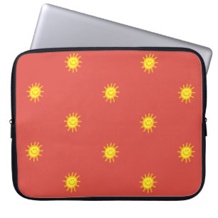 Housse Pour Ordinateur Portable Joli visage heureux soleil motif rouge moderne