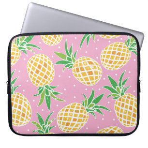 Housse Pour Ordinateur Portable Jolie ananas sur grunge rose pois backgro